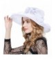 Lovful Womens Kentucky Sun Hat Flower Fascinator Wide Brim Tea Party Wedding Gauze Hat - White - C917YDGZ8LO