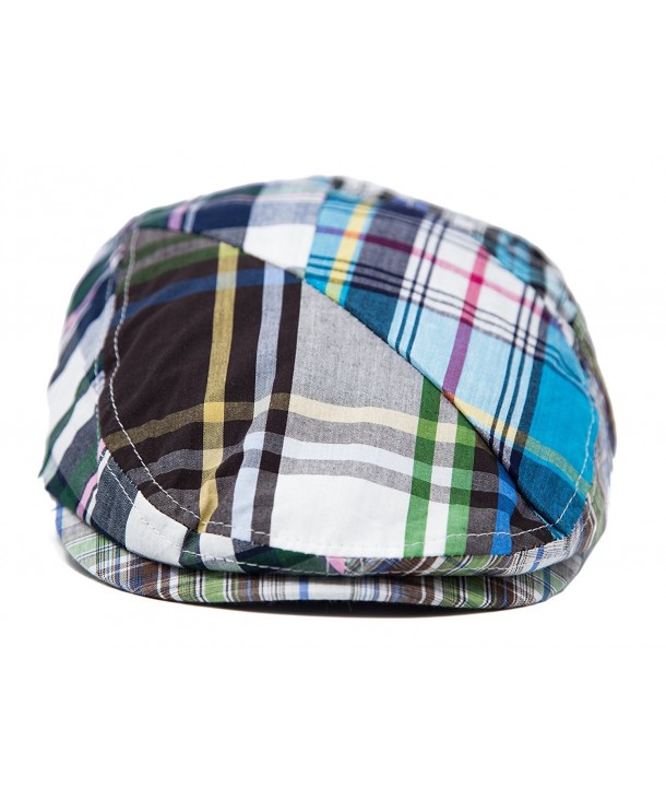 Men's Multi Pattern Patchwork Cotton newsboy colorful IVY Hat Blue ...