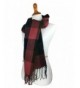 Tartan Multicolor Blanket Fashion Scarves - Pink Green Brown w Tassel - C212BZJA7O9