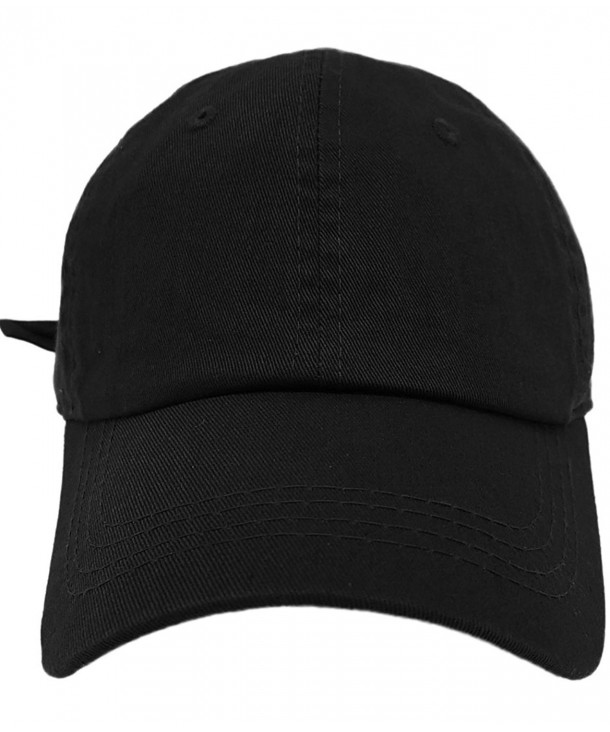 Classic Washed Cotton Baseball Dad Hat Cap Iron Buckle Strap Black ...