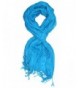 LibbySue-Essential Solid Crinkle Scarf - Turquoise Blue - CX110F7SG6P