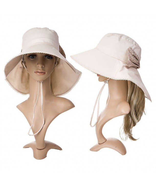 Ladies Summer Beach Cotton Big Brim Foldable Sun Floppy Sunblock Hat Hats  Visor