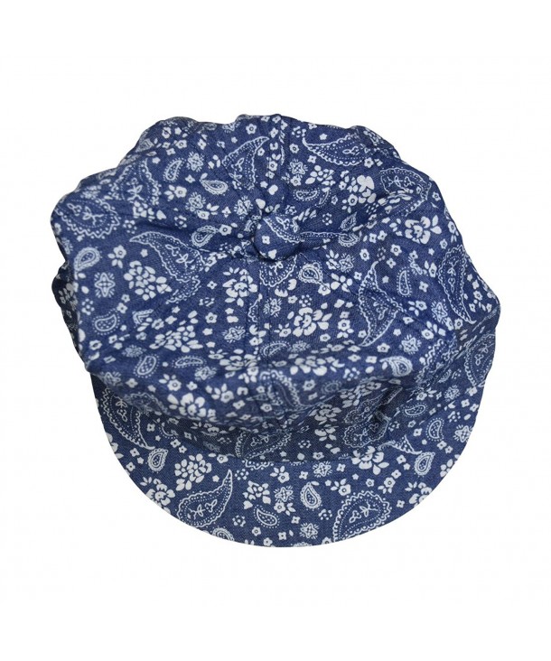 Denim Jeans Ladies Spring Summer Cap with Paisley Floral Pattern Dark ...