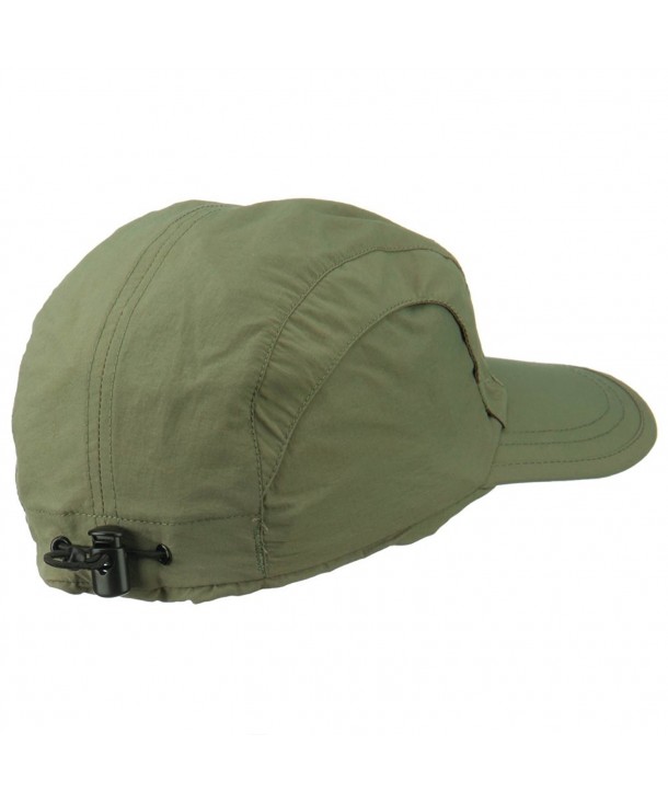 Mens UV 50+ Drawstring Flap Cap Olive CN11V2VVPAB