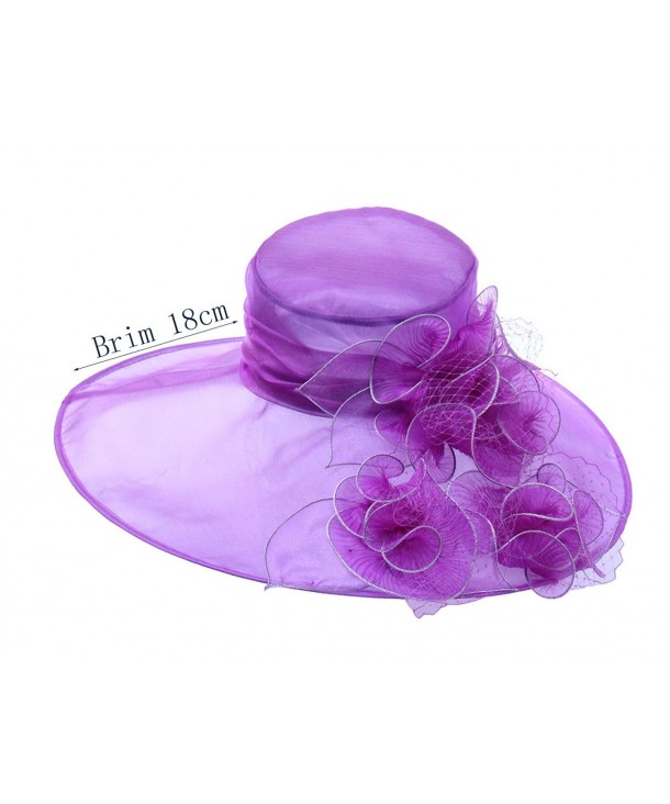 Kentucky Cocktail Wedding Organza Sf5-wide Brim Purple CF17Z6OCTS0