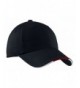 Port Authority Men's Sandwich Bill Cap with Striped Closure - Classic Navy/Red/White - C011459PTEB