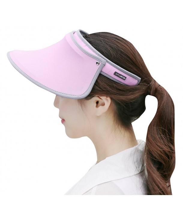 Womens Sun Protection Hat Visor Wide Brim Beach Hat Light Purple ...