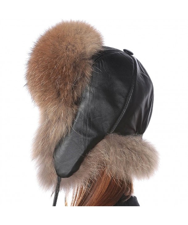 leather fur hat