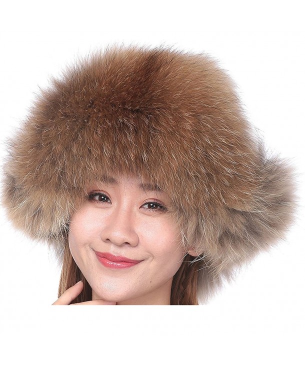 Womens Winter Real Fox Fur Hat Genuine Leather Russian Trapper Ushanka Hats Raccoon Ck1879es4hk