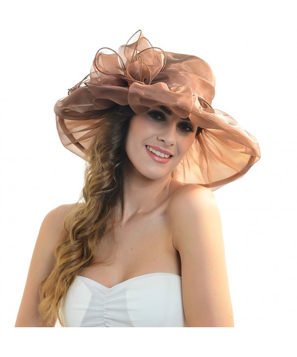 Elegant Women Organza Wide Brim Church Derby Kentucky Party Hat ...