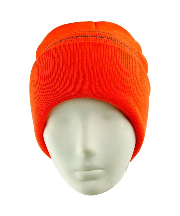 Winter Plain Beanies- Unisex Chunky Warm Reflective Knit Hat 02blaze ...