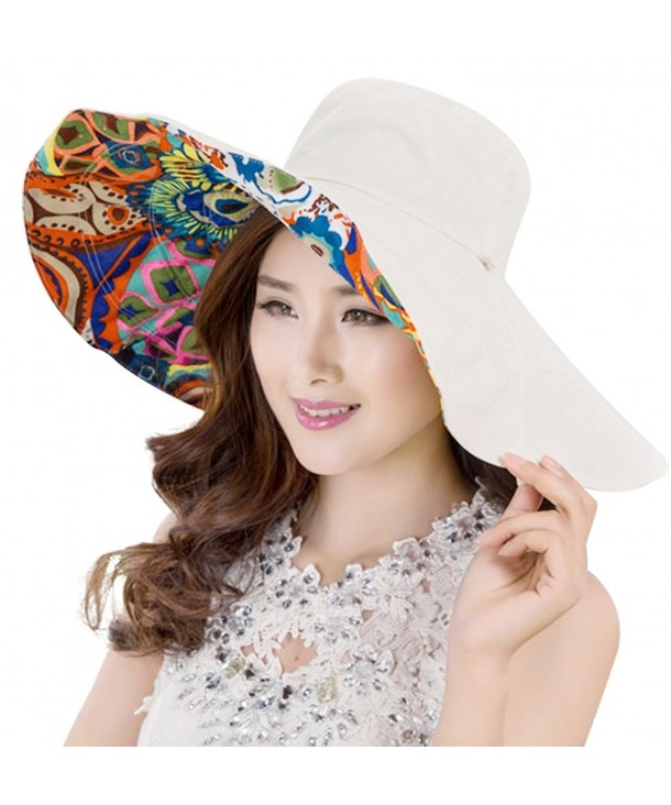 Womens Large Brimmed Summer Hat Foldable Garden Beach Uv Protective