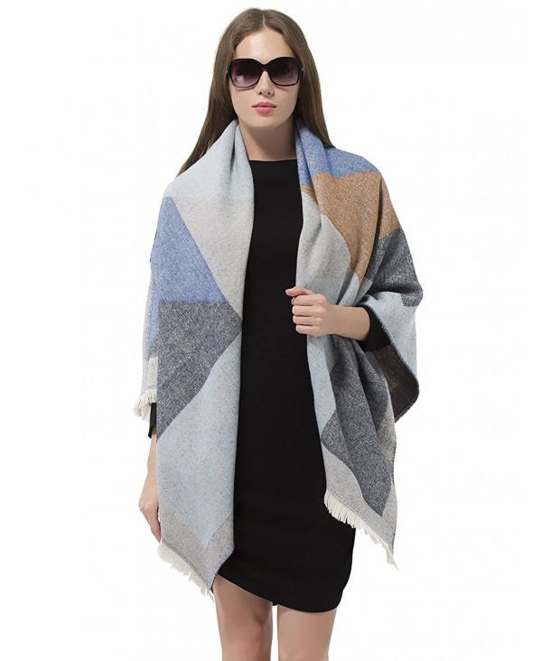 Plaid Blanket Scarf Women Big Square Long Scarves Warm Tartan Checked ...