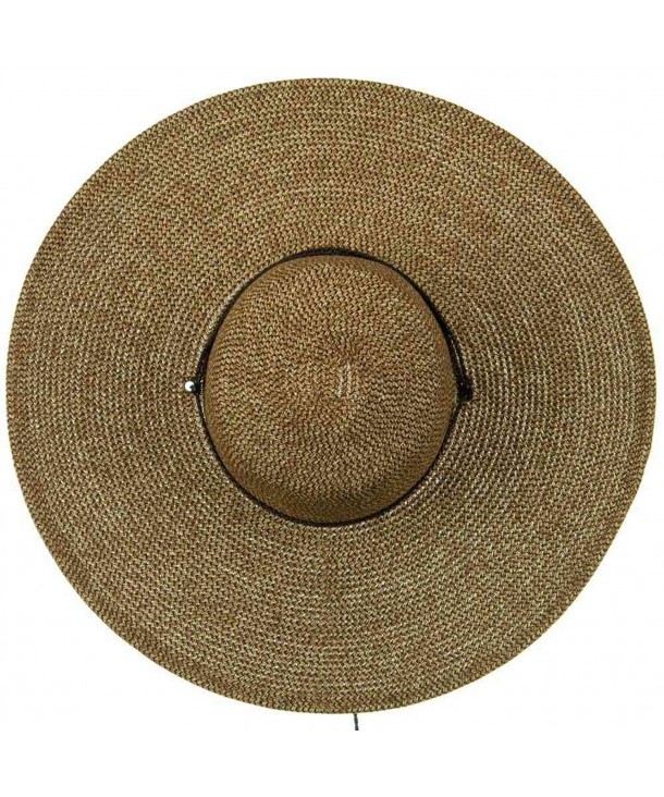 5 1/2 Inches Wide Brim Tweed Straw Hat Natural Brown Tweed C7116MTBKLN