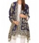 Sakkas Liua Long Wide Woven Patterned Design Multi Colored Pashmina Shawl / Scarf - Royal Blue - CF12L8VR08B