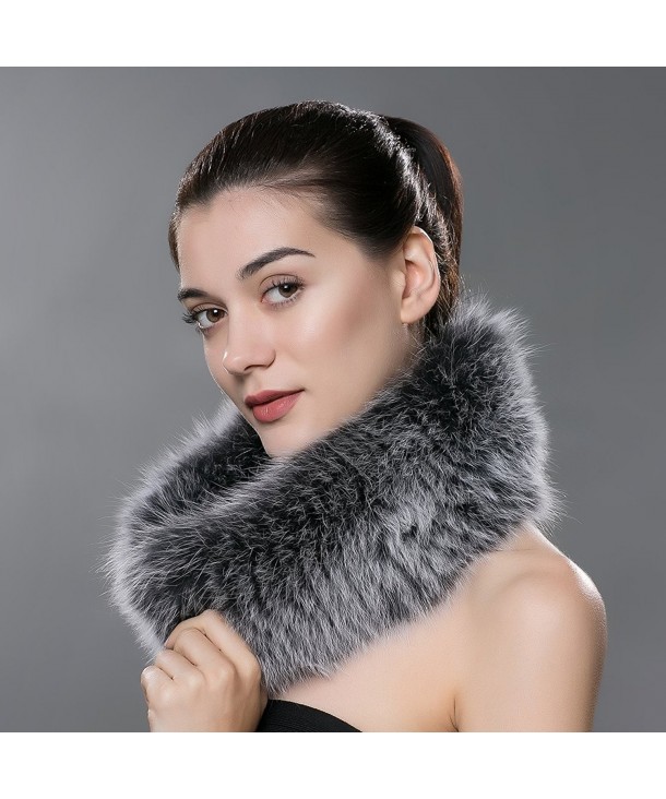 Women's Winter Warm Neck Fur Scarf Real Fox Collar Fur Cowl Multicolor ...