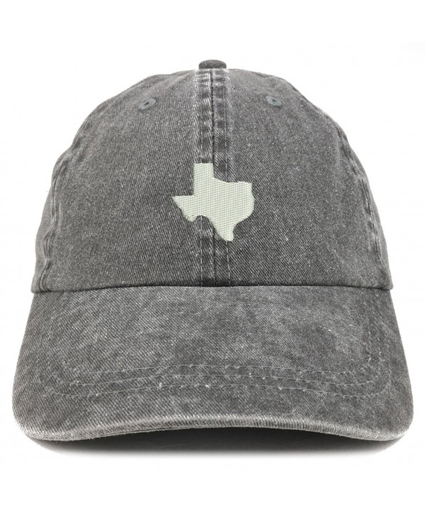 Texas State Map Embroidered Washed Cotton Adjustable Cap Black CJ185LU98YE