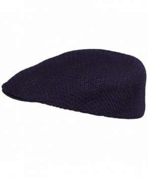 Summer Mesh Vented Ascot Flat Visor Golf Ivy Driver Cabby Cap Hat Navy ...