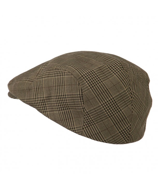 Elastic Plaid Fashion Ivy Cap Brown CA112B77UZZ