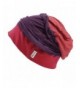 Casualbox Charm Womens Slouchy Baggy Loose Knit Beanie Hat Striped Color Pattern - Red - CE11UJ4PQN5