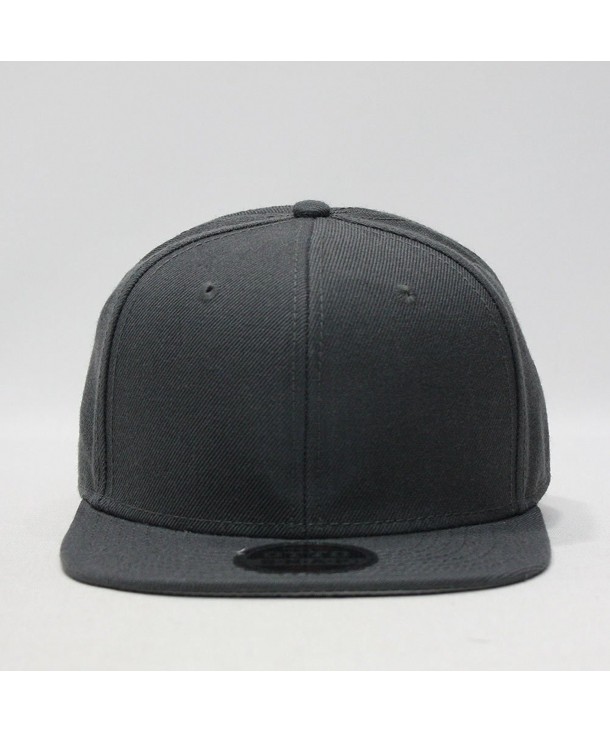 Classic Plain Wool Blend Adjustable Flat Bill Snapback Hats Baseball ...