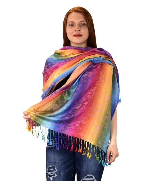 Rainbow Silky Tropical Colorful Exotic Pashmina Wrap Shawl Scarf Vine ...