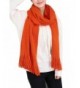 Wander Agio Women's Warm Long Scarves Winter Scarfs Pure Color Scarf Tassel - Orange - C9186GID54M