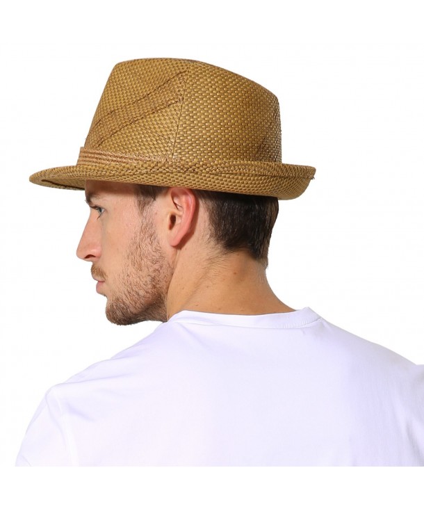 Fedora Paper Straw Hat Short Brim Panama Hats Unisex Trilby Gangster ...