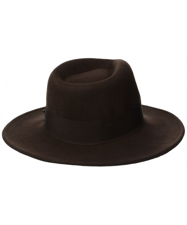 Indiana Jones Men's Wool Felt Water Repellent Outback Fedora with ...