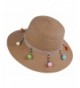 Kaisifei Small Cap Blue flowers dot small ball sun hat - Khaki - C912GE6VYTB