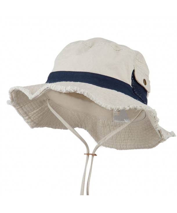 Big Size Cotton Twill Washed Bucket Hat Putty Navy (For Big Head ...