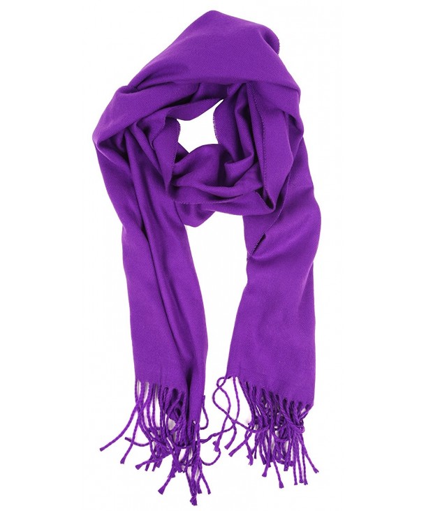 LibbySue--Solid Color Cashmere Feel Winter Scarf Bright Purple CJ11QZLIB65