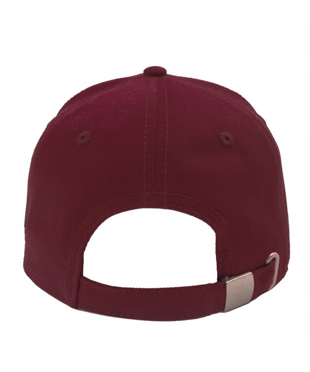 Plain Baseball Cap With Metal Button For Unisex Adult Red C812BRQLUFV