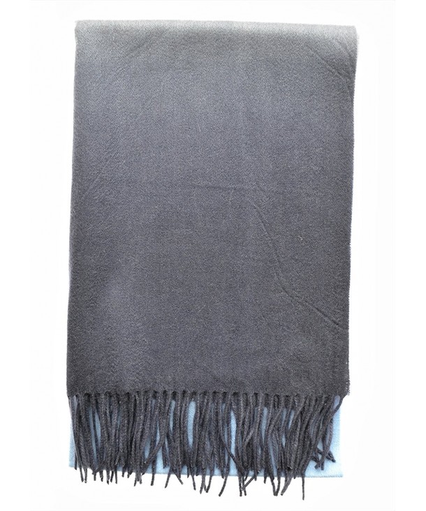 100%Hand Dye Wool Scarf- Pashmina-Shawl- Gradient Color Blue and Black ...